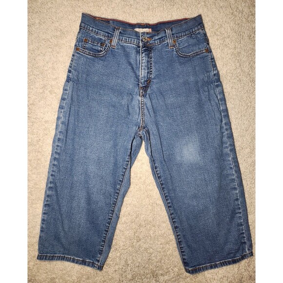 Levi’s 512 Perfectly Slimming Capri Women’s Stretch Blue Denim Jeans Size 10 - Picture 1 of 4